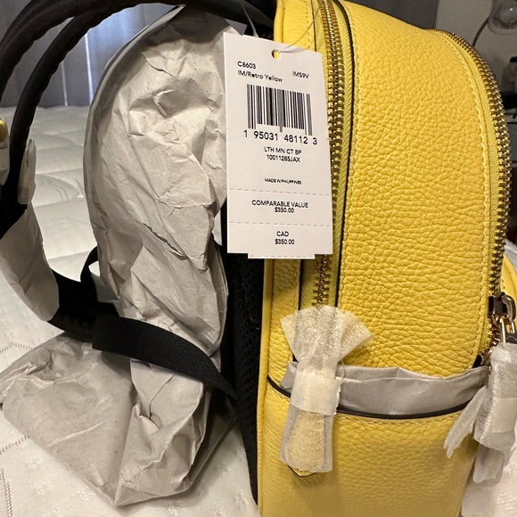 NWT RARE Coach Mini Court Retro Yellow - Picture 3 of 5